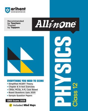 Book cover number 1 for All In One  Physics Class 12 (CBSE Exams 2026) written by Keshav Mohan published by Arihant Prakashan