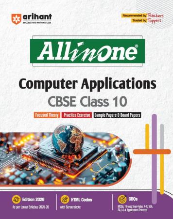 Book cover number 1 for All In One Computer Applications CBSE Class 10 (Edition 2026) written by Neetu Gaikwad published by Arihant Prakashan