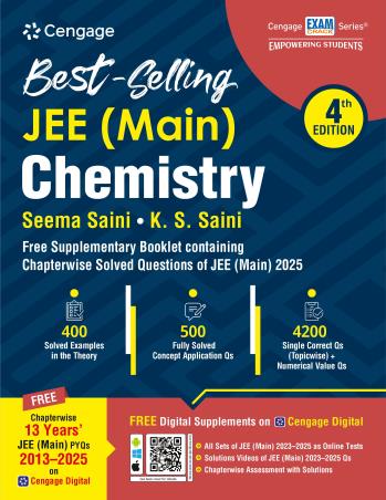 Book cover number 1 for JEE (Main) Chemistry written by Seema Saini, K. S. Saini published by Cengage Learning India Private Limited