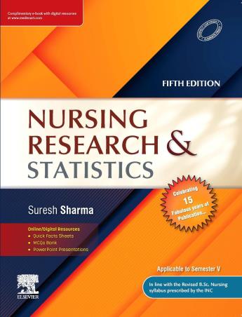 Book cover number 1 for Nursing Research & Statistics B.Sc. Nursing Semester 5 written by Suresh Sharma published by Elsevier
