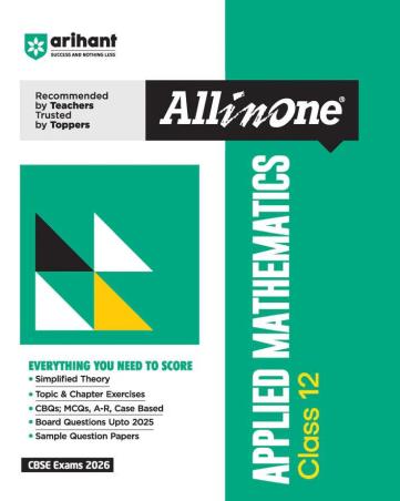 Book cover number 1 for All in One Applied Mathematics Class 12 (CBSE Exams 2026) written by Brijesh Dwevedi, Laxman Prasad published by Arihant Prakashan