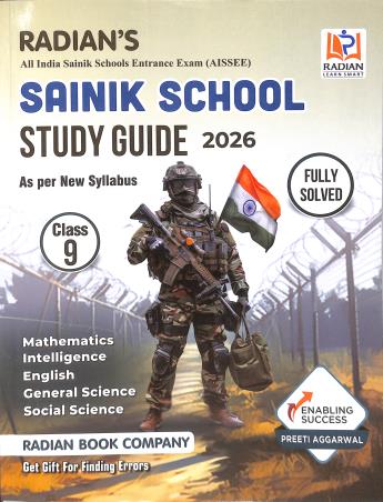 Book cover number 1 for Radian's Sainik School Study Guide Class 9 (2026) written by Preeti Agarwal published by Radian Book Company