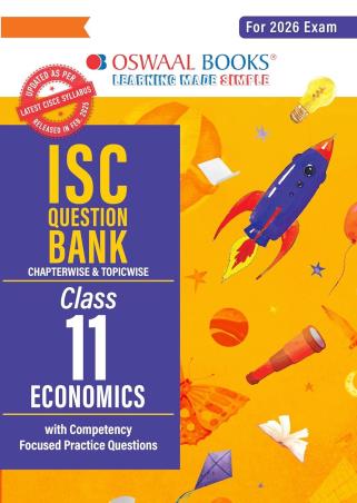 Book cover number 1 for Oswaal ISC Question Bank Class 11 Economics (For 2026 Exam) written by NA published by Oswaal Books