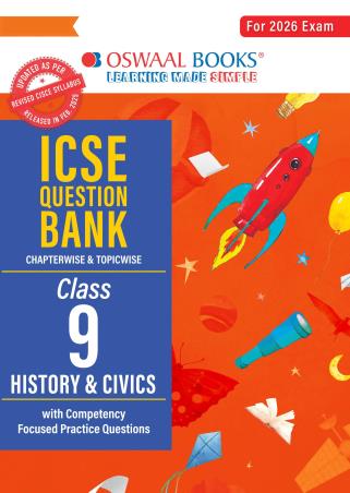 Book cover number 1 for Oswaal ICSE Question Bank Class 9 History & Civics (For 2026 Exam) written by NA published by Oswaal Books