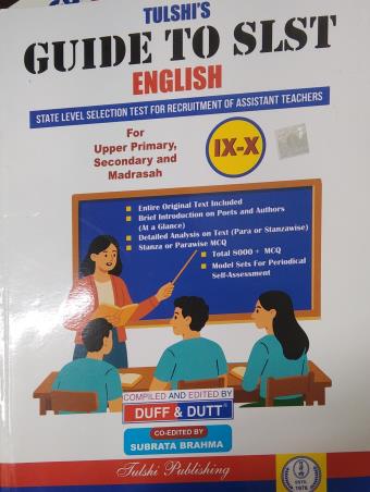 Book cover number 1 for Tulshi's Guide To SLST English 9-10 (For Upper Primary,Secondary And Madrasah) written by NA published by Tulshi Publishing