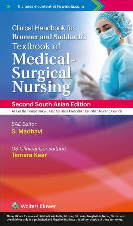 Book cover number 1 for Clinical Handbook For Brunner And Suddarth’s Textbook Of Medical Surgical Nursing written by Tamara kear, S. Madhavi published by Wolters Kluwer