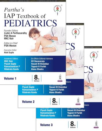 Book cover number 1 for Partha's IAP Textbook Of Pediatrics (Set Of 3 Volumes) written by Piyush Gupta, Alok Gupta, Ritabrata Kundu, MKC Nair, Ramchandran P., Atanu Bhadra, Yogesh N. Parikh, Vasant M. Khalatkar published by Jaypee Brothers Medical Publishers (P) Ltd.