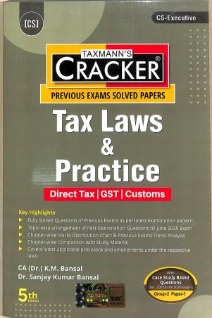 Book cover number 1 for Taxmann's CRACKER Tax Laws & Practice (Previous Exams Solved Papers) Group-2 Paper-7 written by K. M. Bansal, Sanjay Kumar Bansal published by Taxmann Publications Pvt. Ltd.