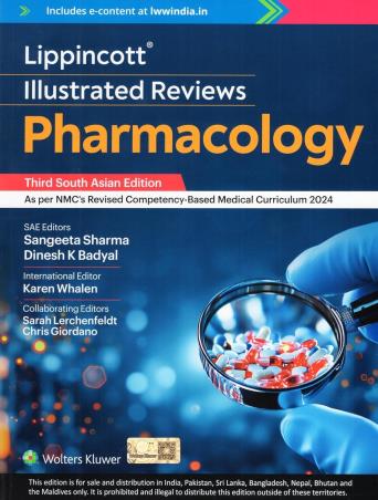 Book cover number 1 for Lippincott Illustrated Reviews Pharmacology (Third South Asian Edition) written by Sangeeta sharma, Karen Whalen, Dinesh Badyal published by Wolters Kluwer