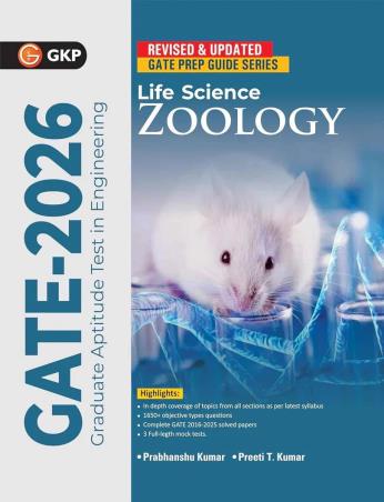 Book cover number 1 for GATE 2026 Life Science Zoology written by Prabhanshu Kumar, Preeti Tripathi published by G. K. Publications (P) Ltd.