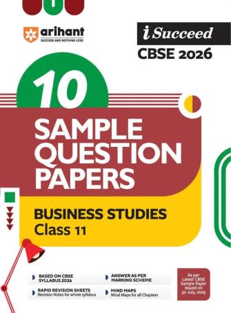 Book cover number 1 for I Succeed 10 Sample Question Papers Business Studies Class 11 (CBSE 2026) written by Maria Rashid, Arshi Hussain published by Arihant Prakashan