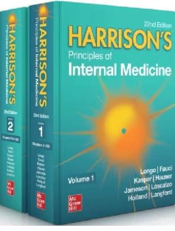 Book cover number 1 for Harrisons Principles Of Internal Medicine Volume 1 & 2 (22nd Edition) written by Anthony S. Fauci, Dennis L. Kasper, Joseph Loscalzo published by McGraw Hill Education Private Limited