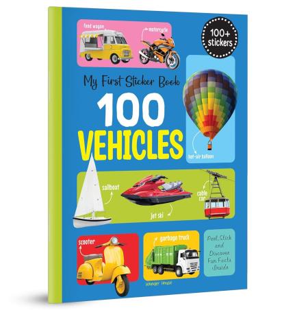 Book cover number 1 for My First 100 Vehicles Stickers written by NA published by Wonder House