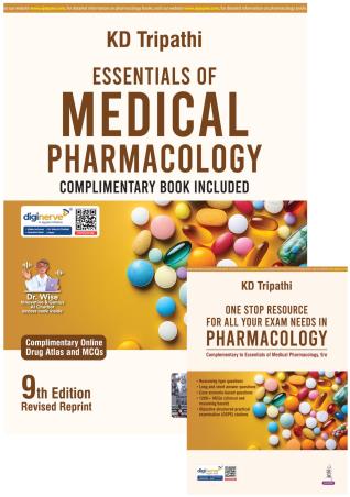 Book cover number 1 for Essentials Of Medical Pharmacology (Complimentary Book Included) 9th Edition Revised Reprint written by K. D. Tripathi published by Jaypee Brothers Medical Publishers (P) Ltd.