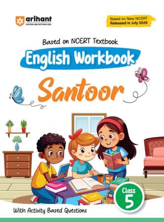 Book cover number 1 for Santoor English Workbook Class 5 (Based On NCERT Textbook) written by Ravi Shashank published by Arihant Prakashan