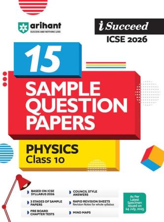 Book cover number 1 for I Succeed ICSE15 Sample Question Papers Physics Class 10 (2026) written by S.Gregory published by Arihant Prakashan