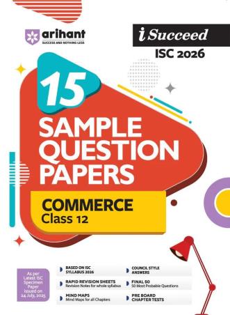 Book cover number 1 for I Succeed ICSE15 Sample Question Papers Commerce Class 12 (2026) written by Richa Makkar published by Arihant Prakashan