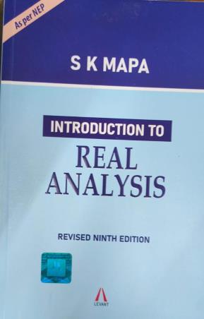 Book cover number 1 for Introduction To Real Analysis (NEP) written by S. K. Mapa published by Levant Books