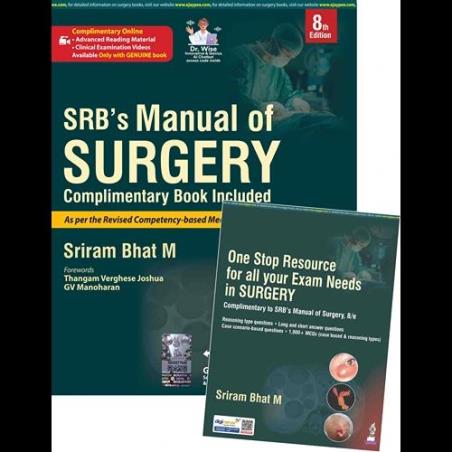 Book cover number 1 for SRB’s Manual Of Surgery (Complimentary Book Included) written by Sriram Bhat M. published by Jaypee Brothers Medical Publishers (P) Ltd.
