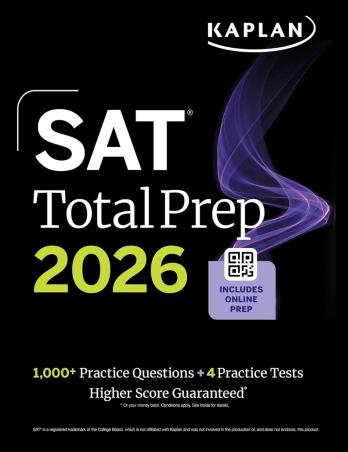 Book cover number 1 for SAT Total Prep 2026 written by NA published by Kaplan Publishing