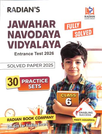 Book cover number 1 for Radian's Jawahar Navodaya Vidyalaya (Class 6) 30 Practice Sets Solved Paper (2025) written by NA published by Radian Book Company