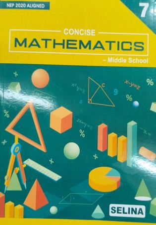 Book cover number 1 for Concise Mathematics Middle School 7 ICSE (NEP 2020) written by R. K. Bansal published by Selina Publishers