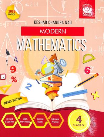 Book cover number 1 for Modern Mathematics Class 4 (2026 Edition) written by K. C. Nag published by Nag Publishing House