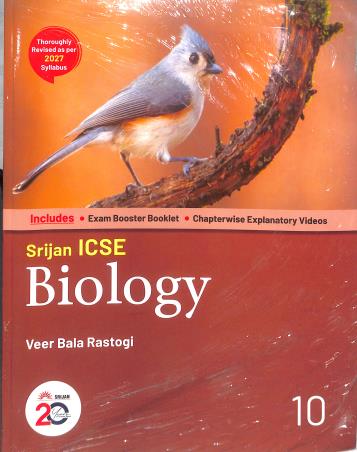 Book cover number 1 for Srijan ICSE Biology 10 (Based On 2027 Syllabus) With Exam Booster written by Veer Bala Rastogi published by Srijan Publishers P. Ltd.