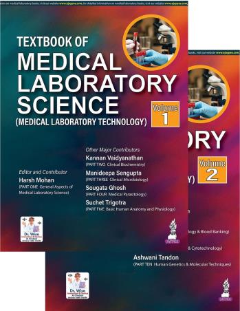 Book cover number 1 for Textbook of Medical Laboratory Science (Medical Laboratory Technology) Volume 1 & 2 written by Harsh Mohan published by Jaypee Brothers Medical Publishers (P) Ltd.