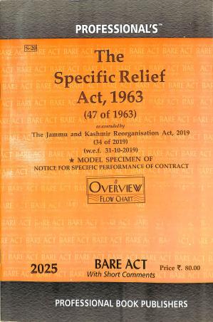 Book cover number 1 for Professional's The Specific Relief Act, 1963 (2025) written by NA published by Professional Book Publishers