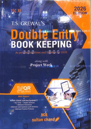 Book cover number 1 for T.S. Grewal's Double Entry Book Keeping Class 11 ISC (2026 Edition) written by T. S. Grewal published by Sultan Chand & Sons (P) Ltd