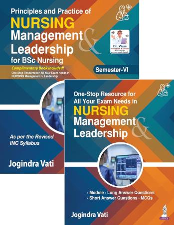 Book cover number 1 for Principles And Practice Of Nursing Management Ledership (For BSc Nursing) Semester 6 written by Jogindra Vati published by Jaypee Brothers Medical Publishers (P) Ltd.