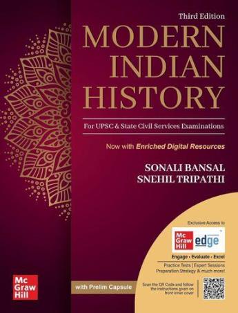 Book cover number 1 for Modern Indian History (For UPSC & State Civil Services Examinations) written by Snehil Tripathi, Sonali Bansal published by McGraw Hill Education Private Limited