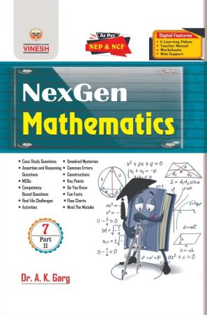 Book cover number 1 for Vinesh NexGen Mathematics Class 7 Part 2 (NEP / NCF) written by A. K. Garg published by S. Dinesh & Co.