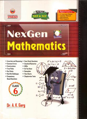 Book cover number 1 for Vinesh NexGen Mathematics Class 6 (NEP / NCF) written by A. K. Garg published by S. Dinesh & Co.