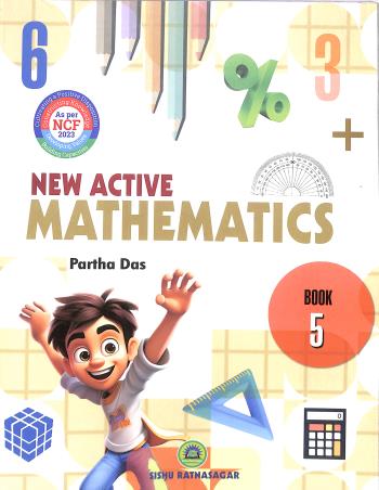 Book cover number 1 for New Active Mathematics Book 5 (NCF 2023) written by Partha Das published by Sishu Ratnasagar