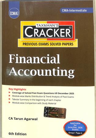 Book cover number 1 for Taxmann's Cracker Financial Accounting (June /  Dec 2026 Exams Group -1  Paper - 6) written by Tarun Agarwal published by Taxmann Publications Pvt. Ltd.
