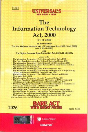 Book cover number 1 for The Information Technology Act, 2000 (21 Of 2000) 2026 written by NA published by LexisNexis