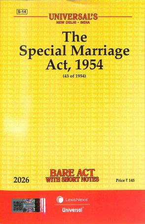 Book cover number 1 for Universals The Special Marriage Act, 1954 (43 Of 1954) 2026 written by NA published by LexisNexis
