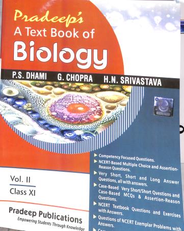 Book cover number 2 for Pradeep's A Text Book Of Biology Class 11 Volume1 & 2 (2026-2027) written by P. S. Dhami, G. Chopra, H. N. Srivastava published by Pradeep Publications