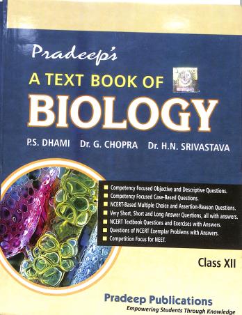 Book cover number 1 for Pradeep's A Text Book Of Biology Class 12 (2026-2027) written by NA published by Pradeep Publications