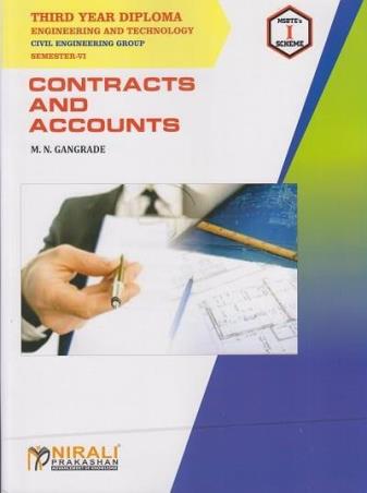 Book cover number 1 for Contracts And Accounts 3rd Year Diploma Semester 6 written by M. N. Gangrade published by Nirali Prakashan