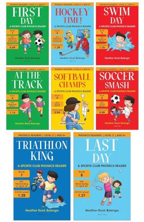 Book cover number 1 for Phonics Readers Level 2 - Sports Club (Pack Of 8) written by Heather Rook Bylenga published by Wonder House