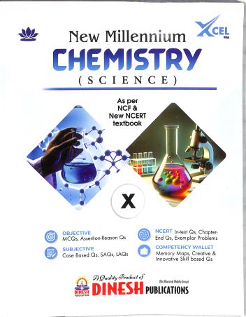 Book cover number 1 for Dinesh New Millennium Chemistry (Science) Class 10 CBSE (NCF 2023) 2027 written by NA published by Dinesh Publications Pvt. Ltd.