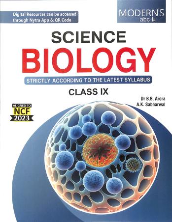 Book cover number 1 for Modern's abc+ Of Science Biology Class 9 (2026-27) CBSE (NCF 2023) written by B. B. Arora, A. K. Sabharwal published by Modern Publishers