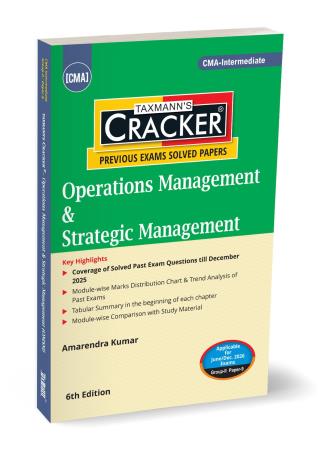 Book cover number 1 for Taxmann's Cracker Operations Management & Strategic Management written by Amarendra Kumar published by Taxmann Publications Pvt. Ltd.