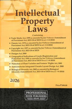 Book cover number 1 for Intellectual Property Laws (2026) written by NA published by Professional Book Publishers