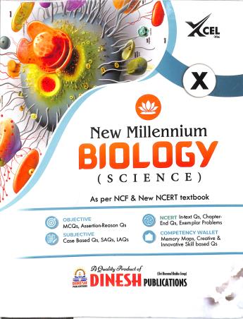 Book cover number 1 for Dinesh New Millennium Biology (Science) Class 10 CBSE (NCF 2023) 2027 written by NA published by Dinesh Publications Pvt. Ltd.