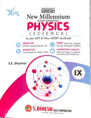 Book cover number 1 for Dinesh New Millennium Super Simplified Physics (Science) Class 9 CBSE (NCF 2023) 2027 Edition written by S. K. Sharma published by S. Dinesh Sales Corp.