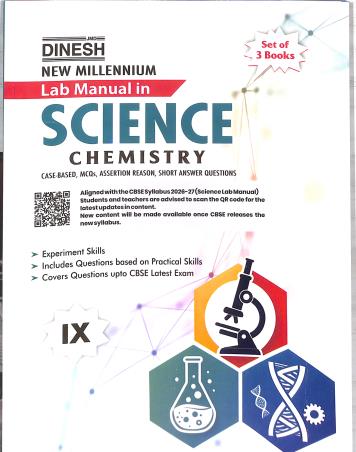 Book cover number 2 for Dinesh New Millennium Lab Manual Science Class 9 ( Physics, Chemistry & Biology ) New Edition written by NA published by S. Dinesh Sales Corp.